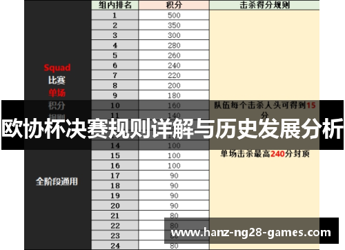 欧协杯决赛规则详解与历史发展分析